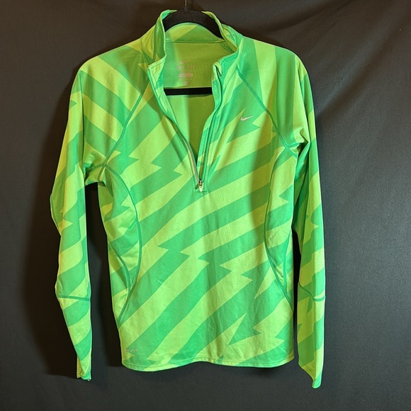 Nike Dri-Fit Medium lime green sport track jacket - Picture 3 of 4